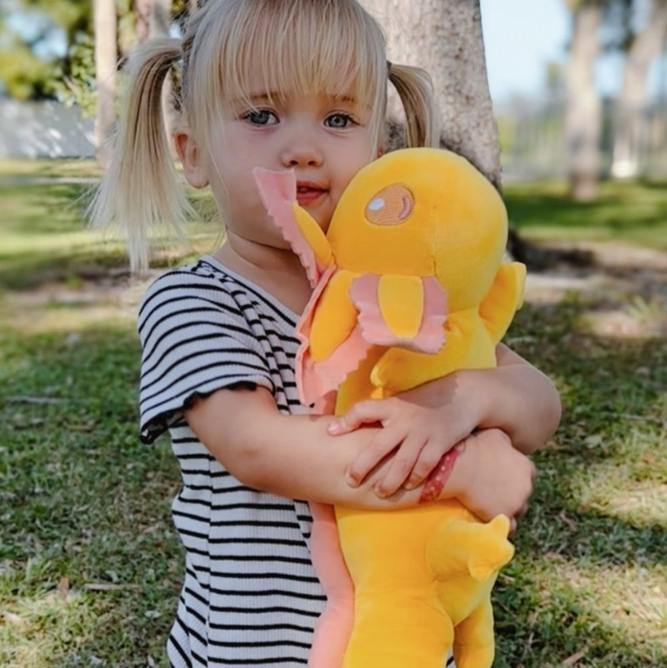 2lb Yellow Weighted Realistic Axolotl Plush