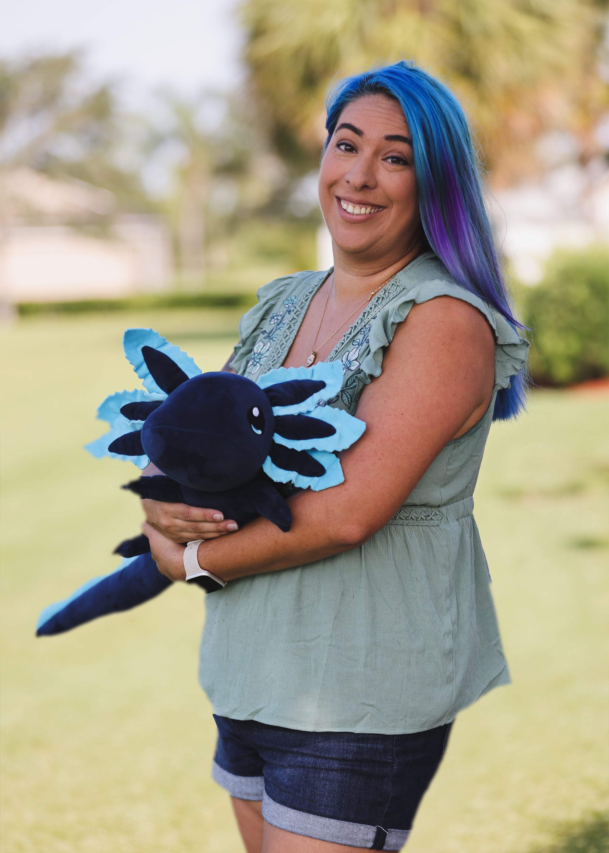 4lb Weighted Realistic Axolotl Plush - Blue (1.8kg)