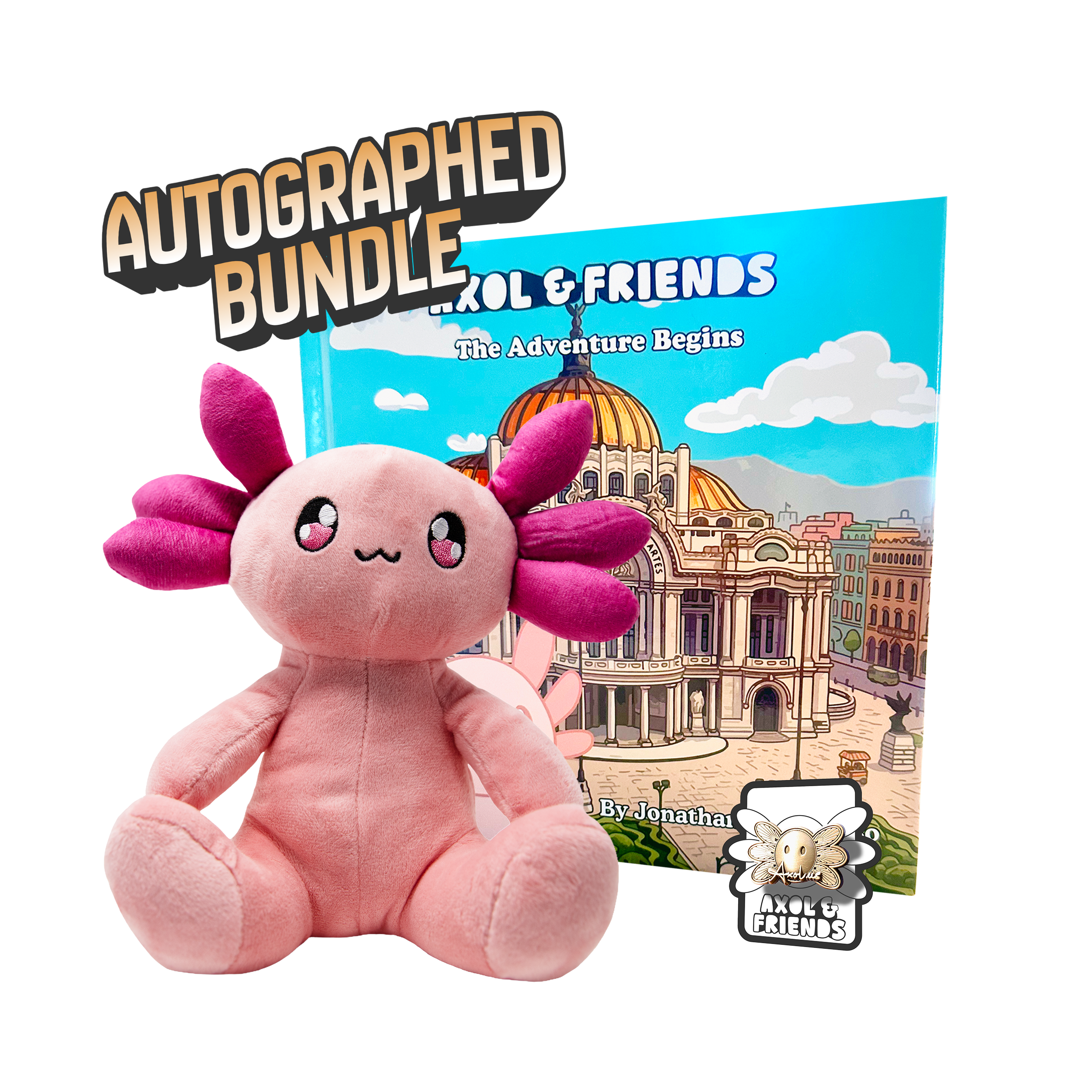Autographed Bundle - Axol Plush, Pin, & Book