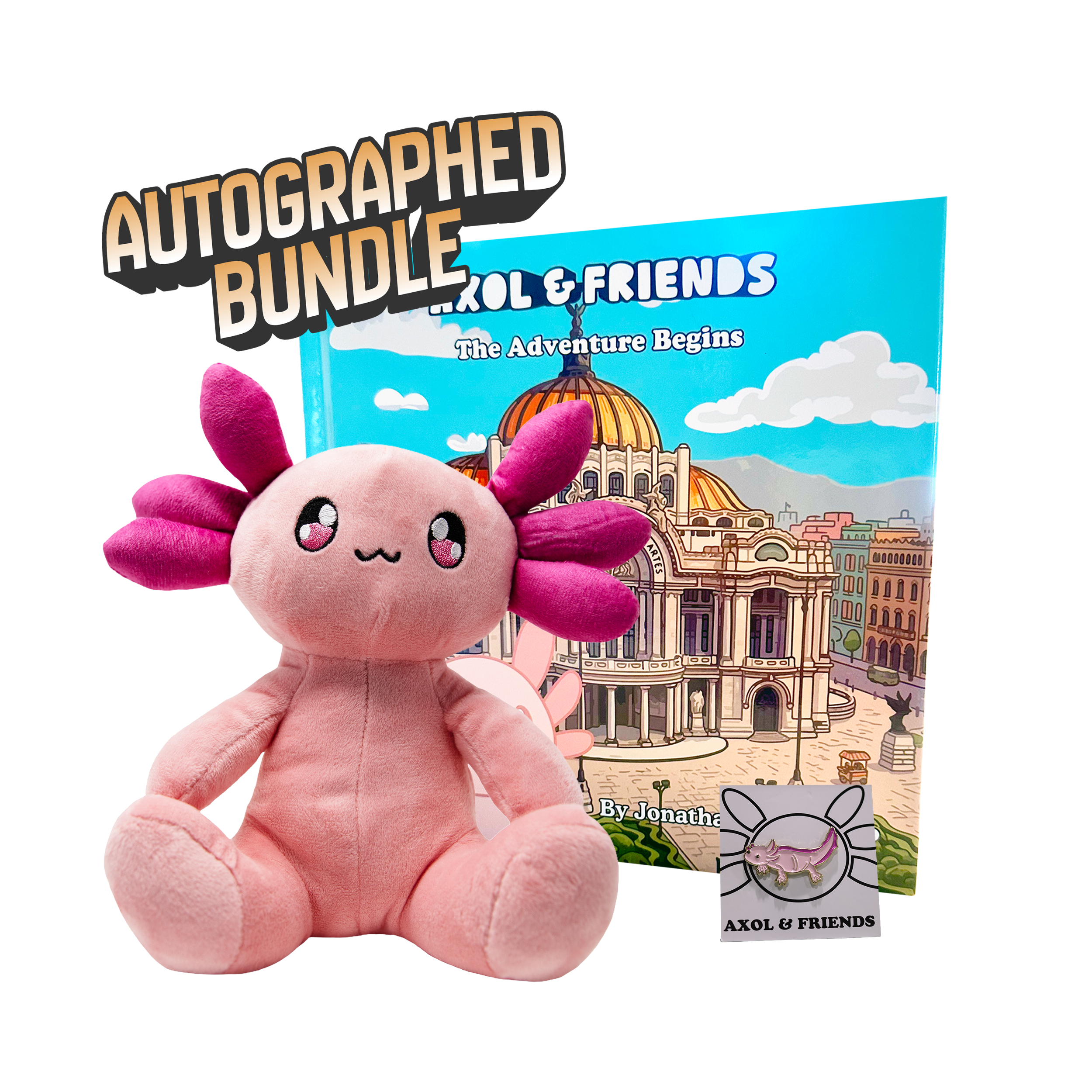 Autographed Bundle - Axol Plush, Pin, & Book