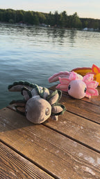 Mini Gray Realistic Axolotl Plush
