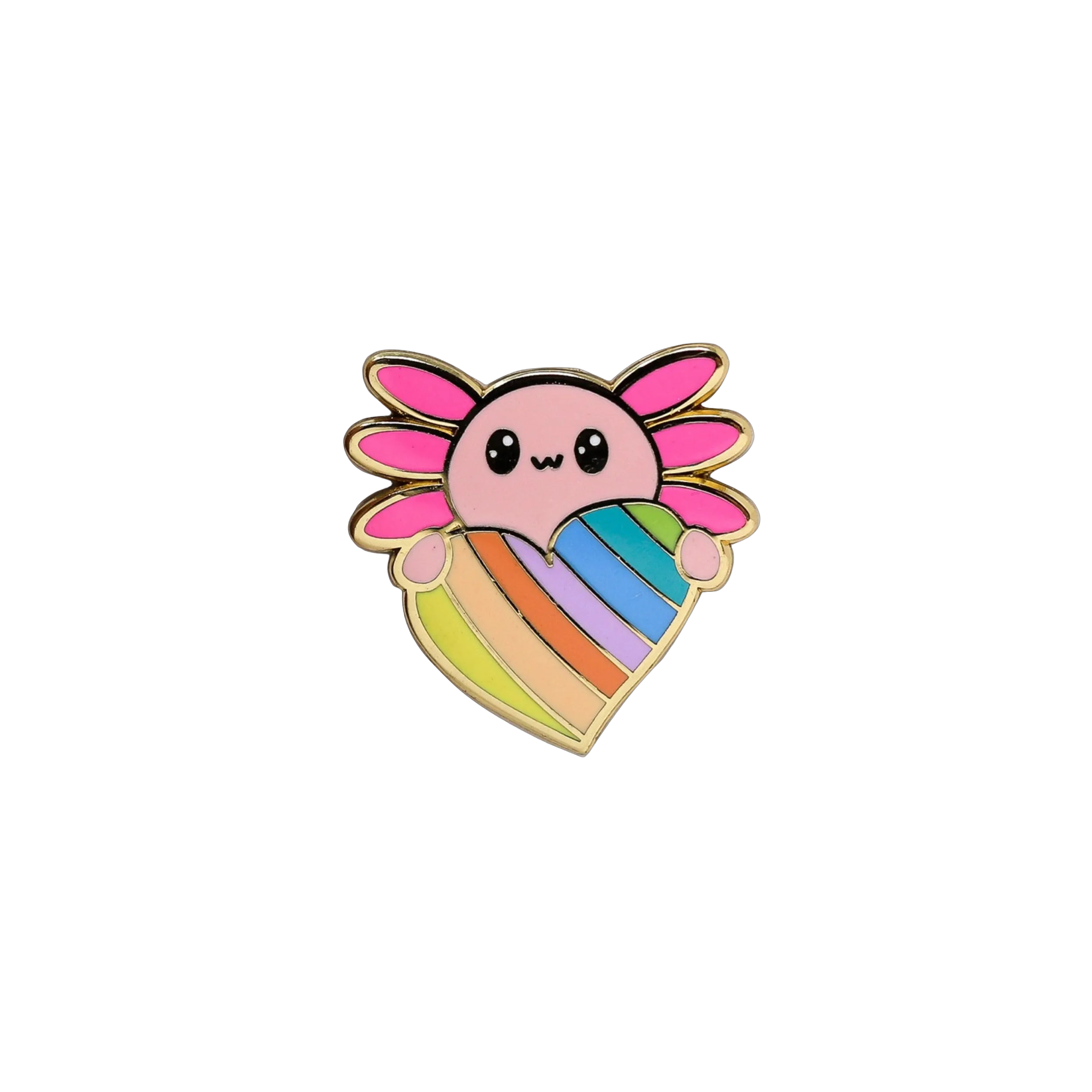 Rainbow Heart Axol - Hard Enamel Pin