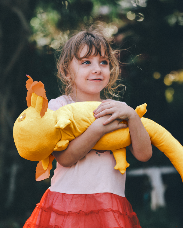 4lb Yellow Weighted Realistic Axolotl Plush