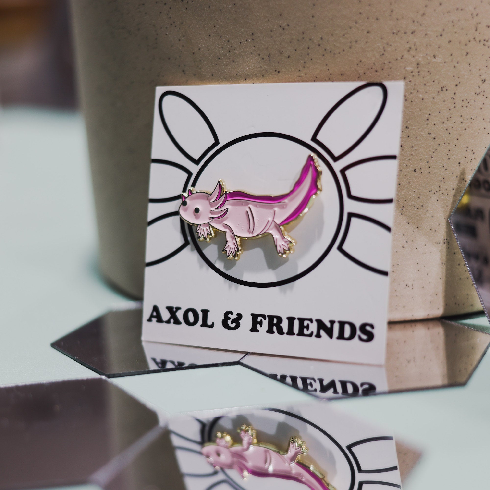 Pink Axolotl Pin – Axol and Friends