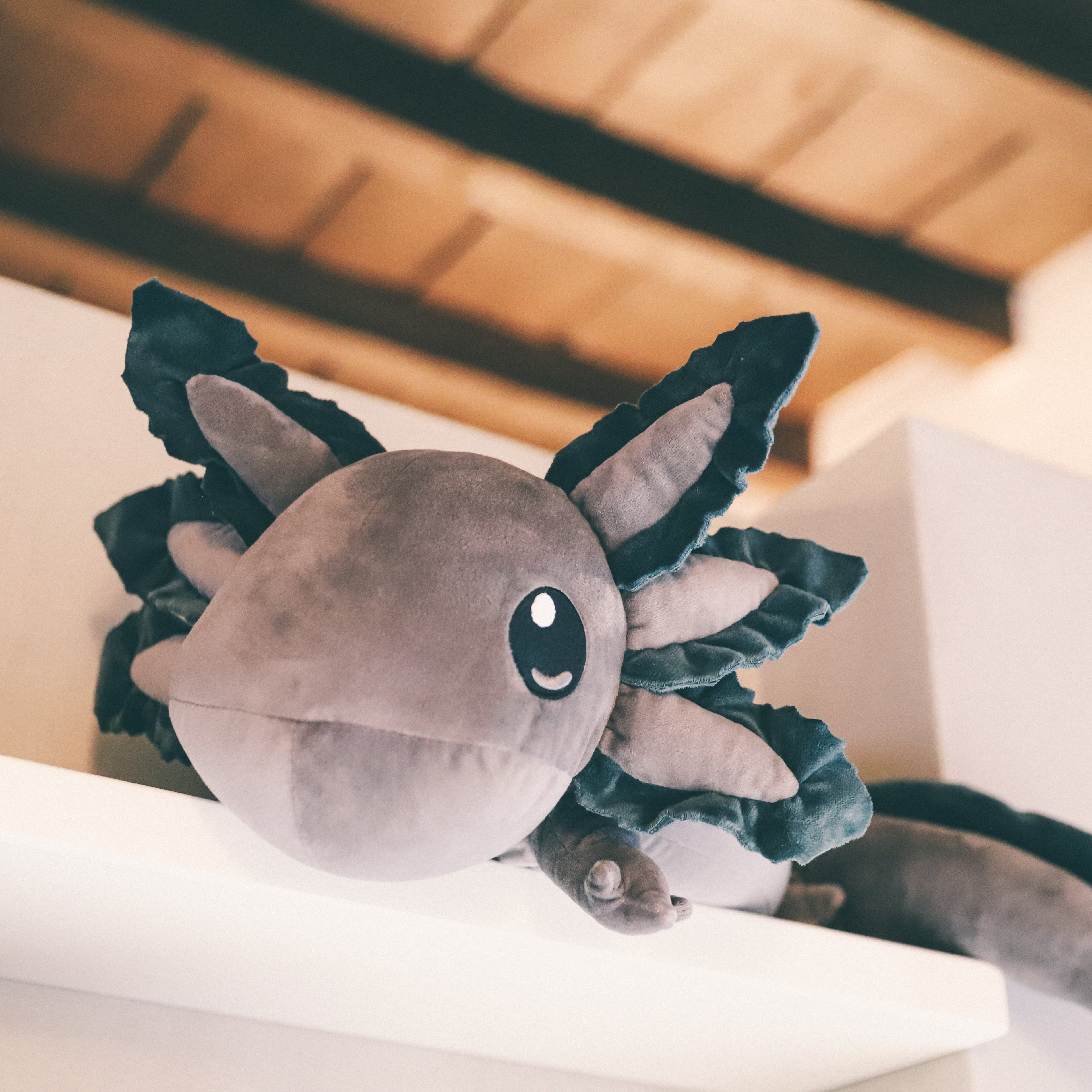 Gray Weighted Realistic Axolotl Plush - 4lbs (1.8kg)