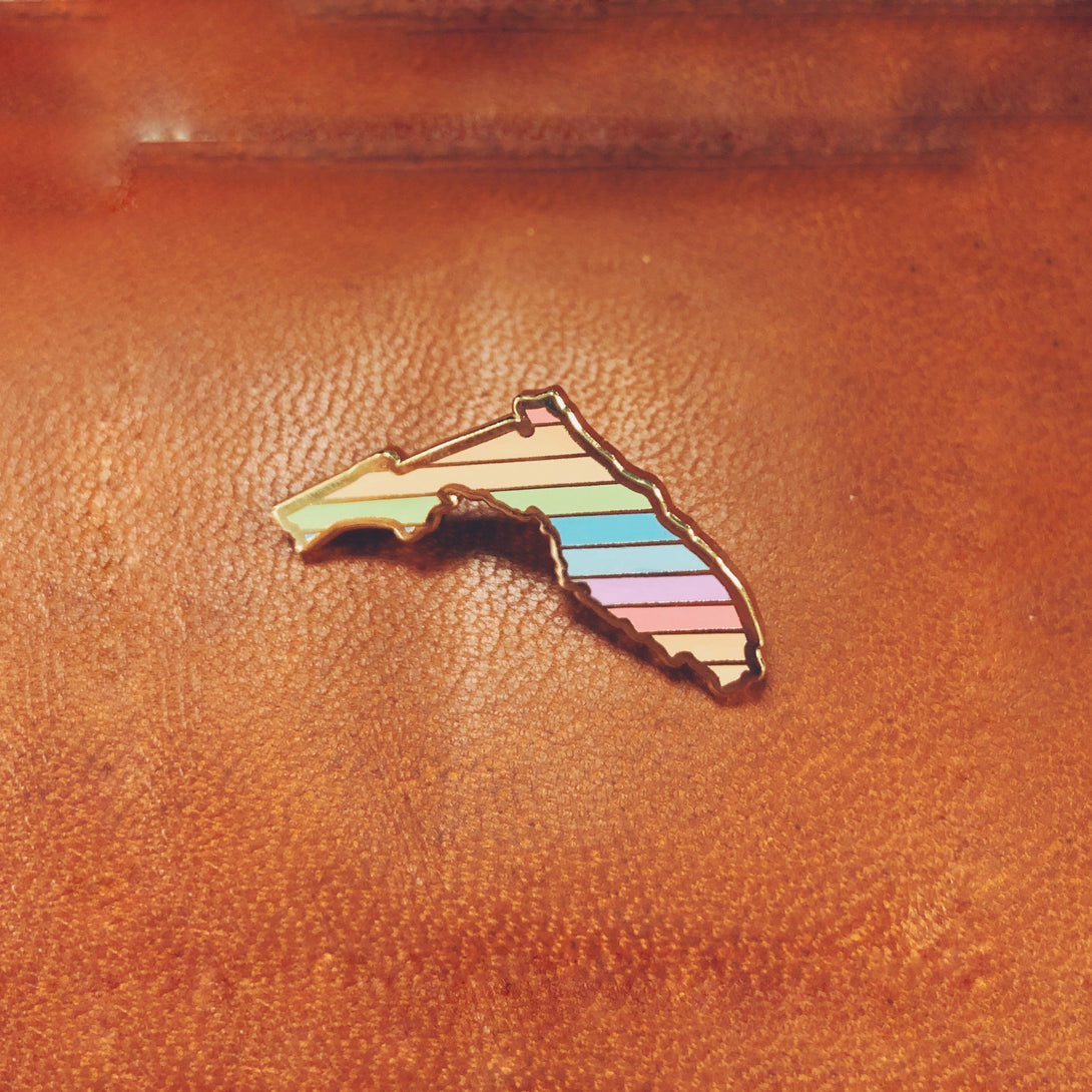 Rainbow Florida Pin