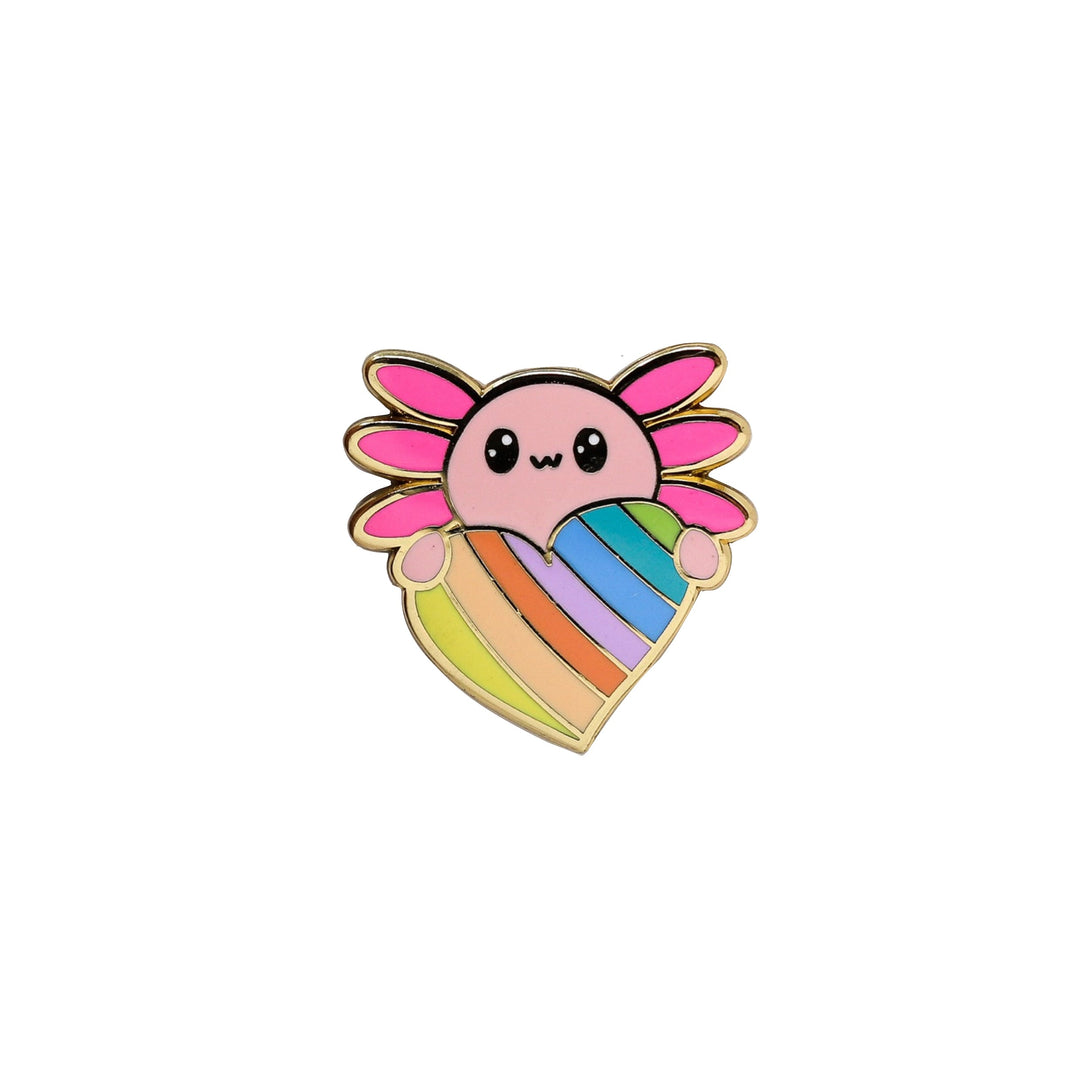 Rainbow Heart Axol Pin